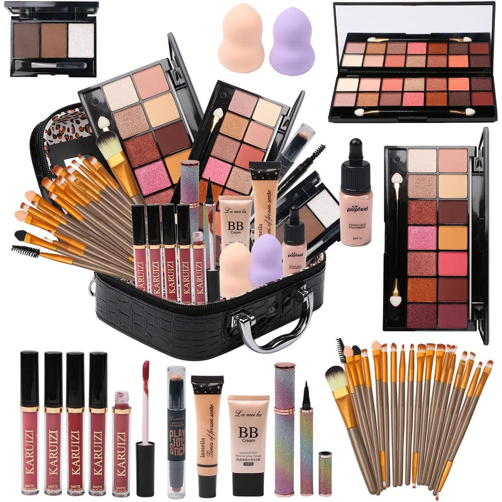 MTDXILTAI All In One Makeup Kit front view showing storage bag and cosmetics
