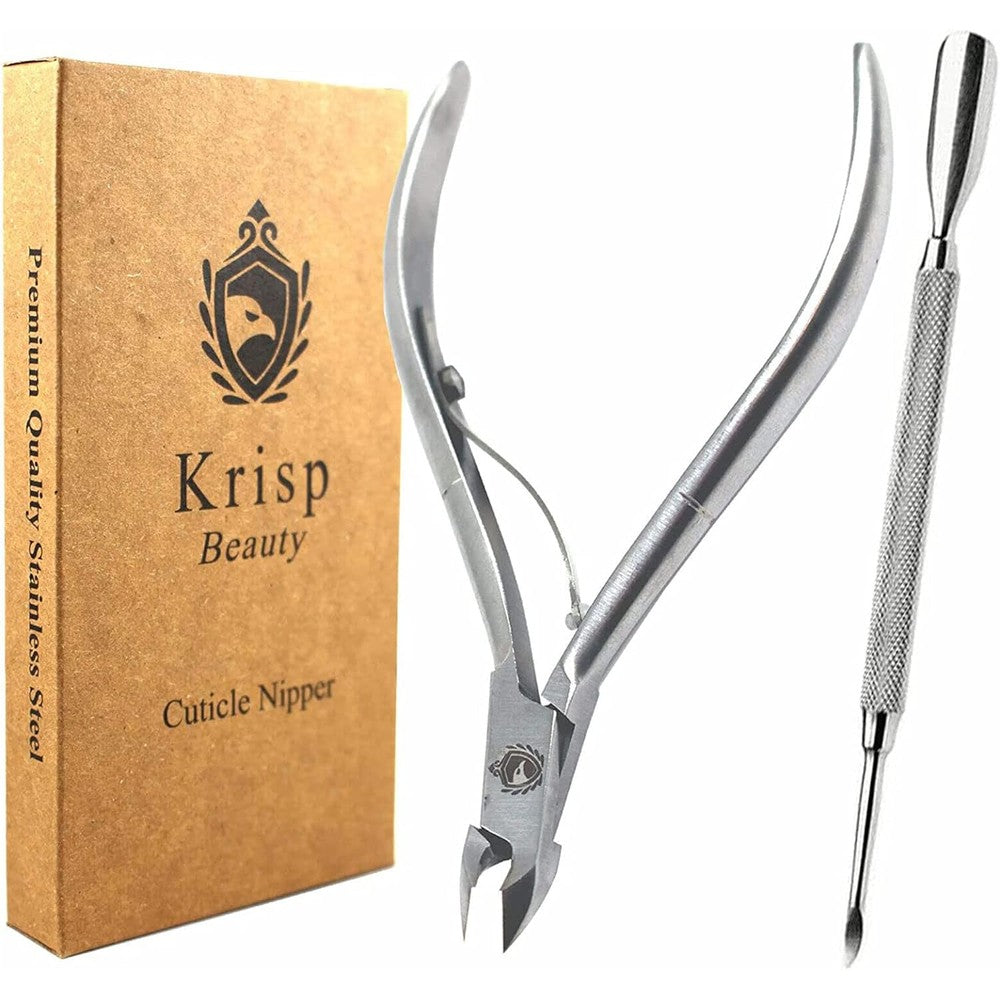 Krisp Beauty professional stainless steel cuticle nipper front view