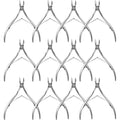 Ptwola professional cuticle trimmer nippers 12 pack front view showing premium stainless steel finish