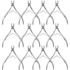 Ptwola professional cuticle trimmer nippers 12 pack front view showing premium stainless steel finish