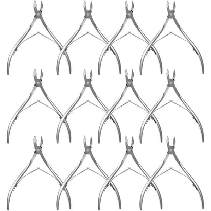 Ptwola professional cuticle trimmer nippers 12 pack front view showing premium stainless steel finish
