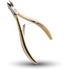 Rui Smiths gold plated carbon steel cuticle nipper front view