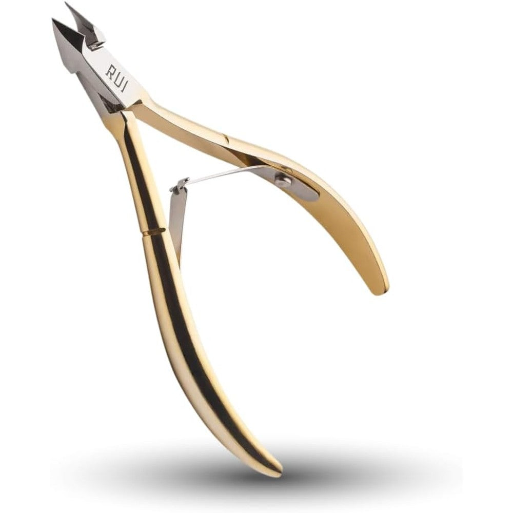 Rui Smiths gold plated carbon steel cuticle nipper front view
