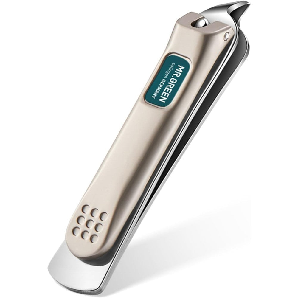 MR.GREEN slanted edge nail clippers model MR-1110 front view showcasing stainless steel finish