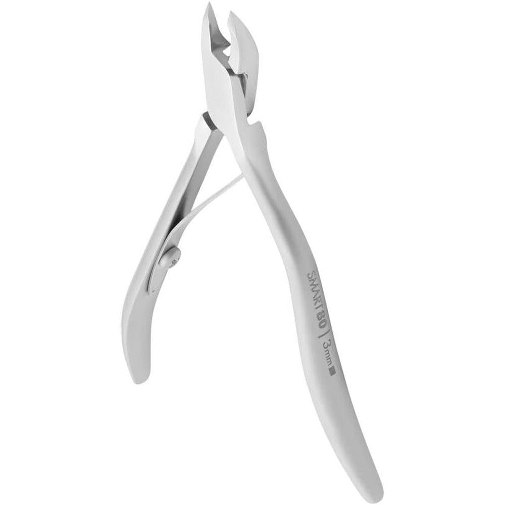 Staleks Pro SMART 80 cuticle nippers front view showing professional 3mm stainless steel blade.
