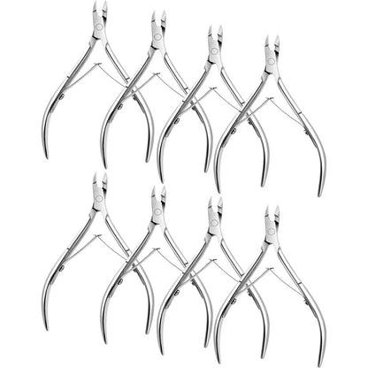 Japior 8 packs stainless steel cuticle nippers front view