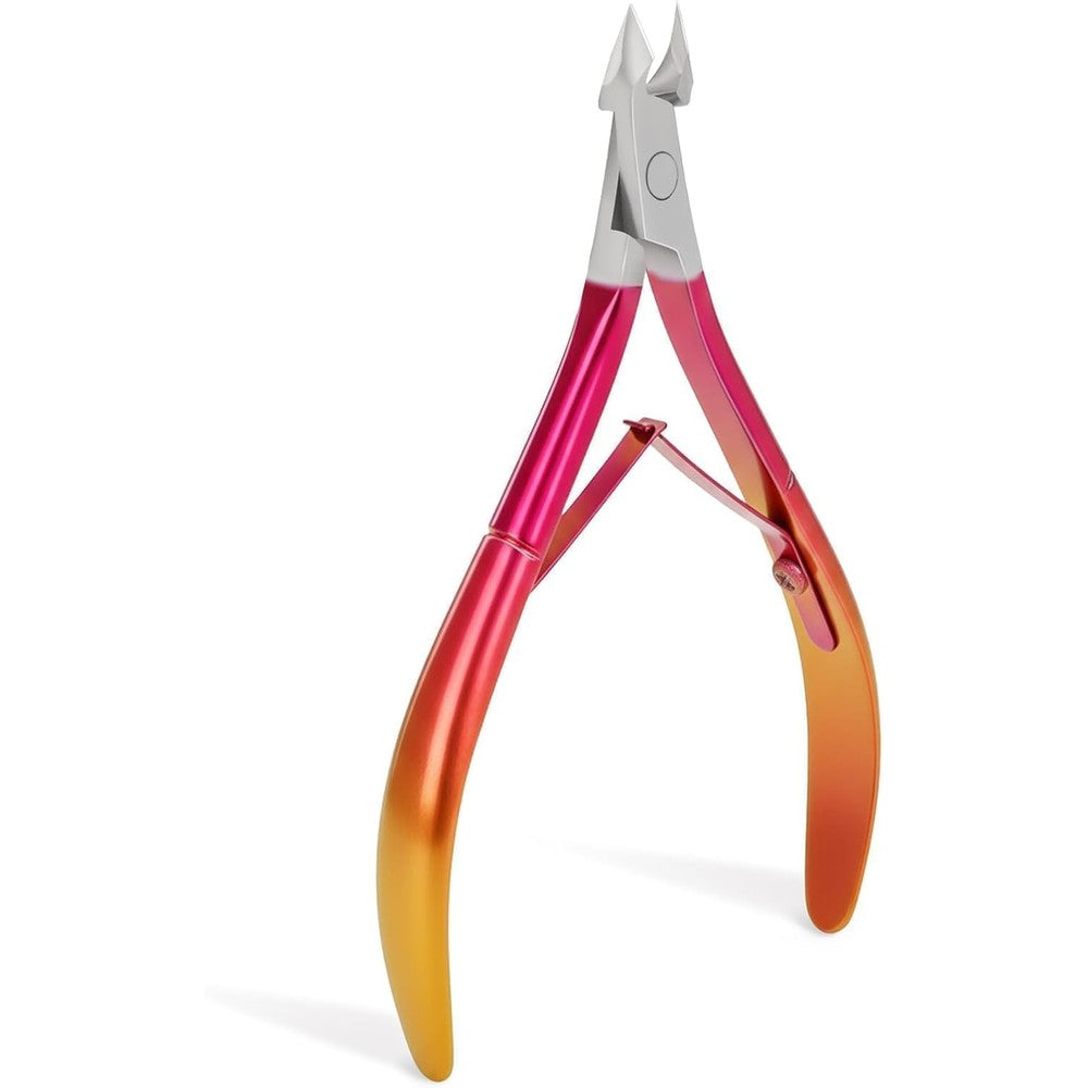 Cmetta cuticle nipper rose color front view stainless steel tool