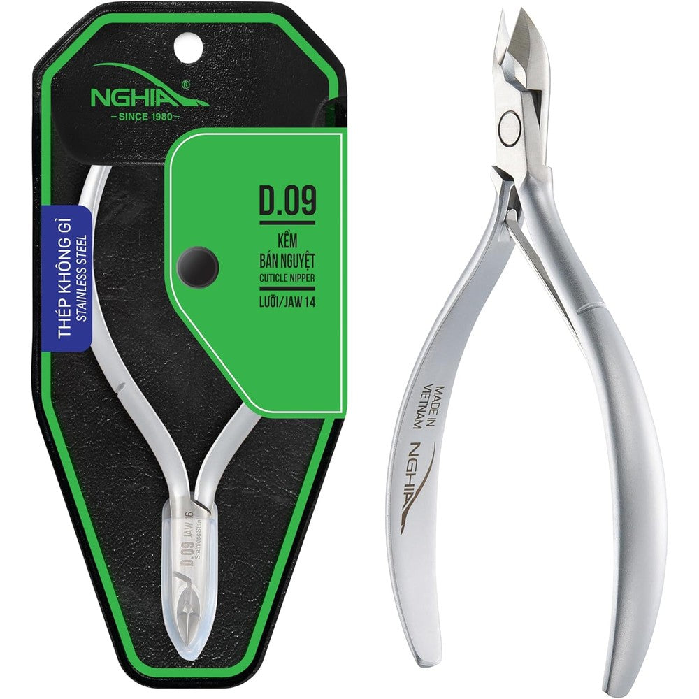Nghia D-09 Jaw 14 stainless steel cuticle nipper front view