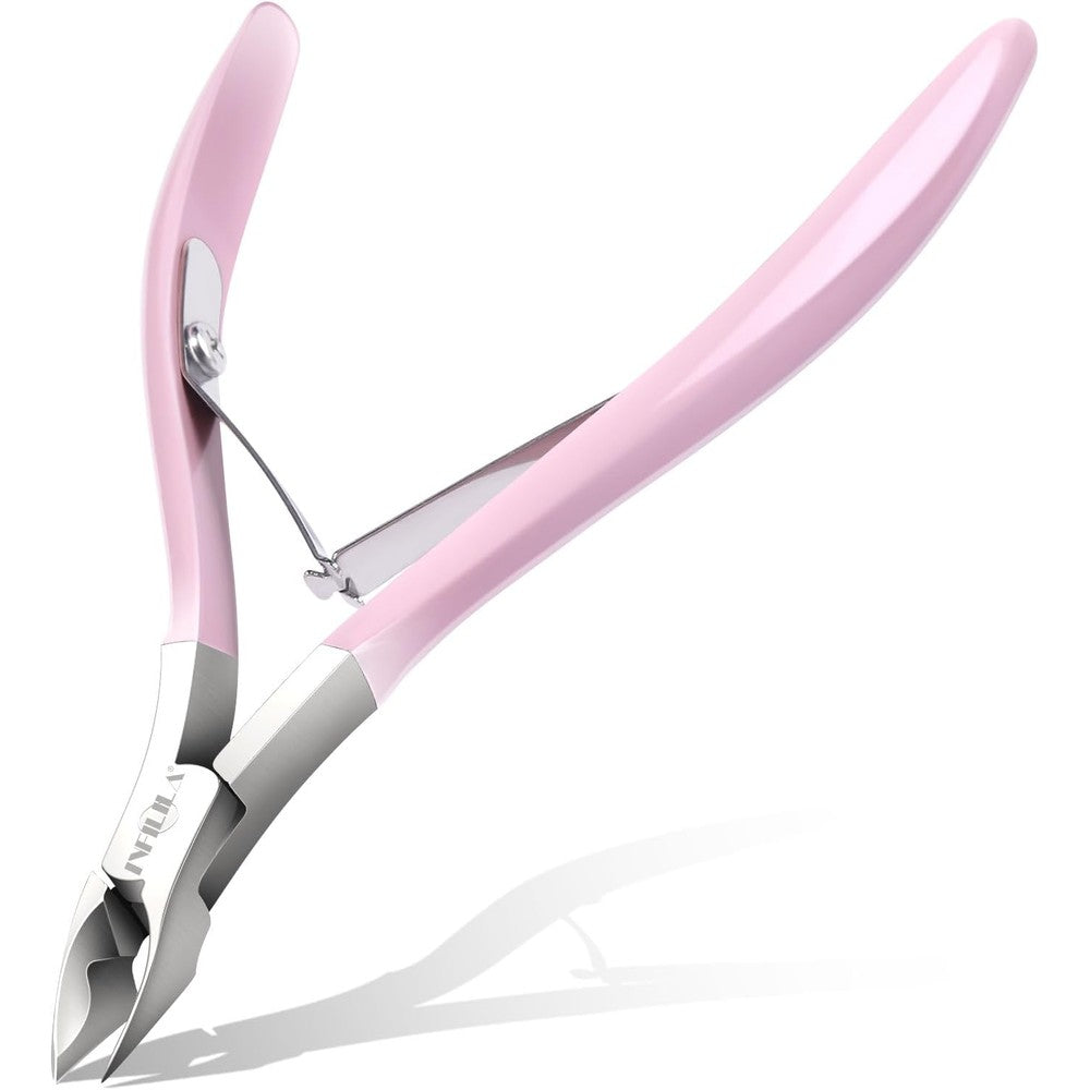NXJ INFILILA cuticle trimmer front view showcasing the sharp stainless steel full jaw blades
