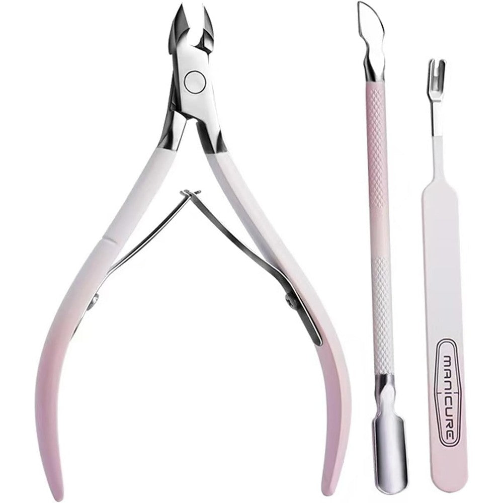 Kylara Cuticle Trimmer Set 3 in 1 front view of professional manicure tools