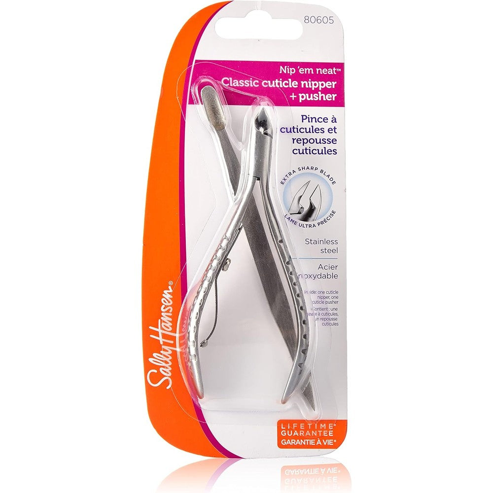 Sally Hansen Nip'em Neat Cuticle Nipper and Pusher set front view.