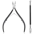 Ejiubas cuticle trimmer and pusher set in black