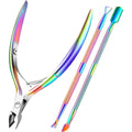 Xunxmas stainless steel cuticle trimmer and pusher set