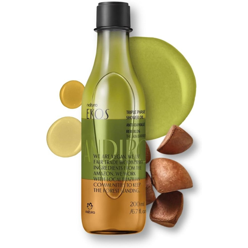 Natura Ekos Andiroba Triple Phase Shower Oil front view bottle