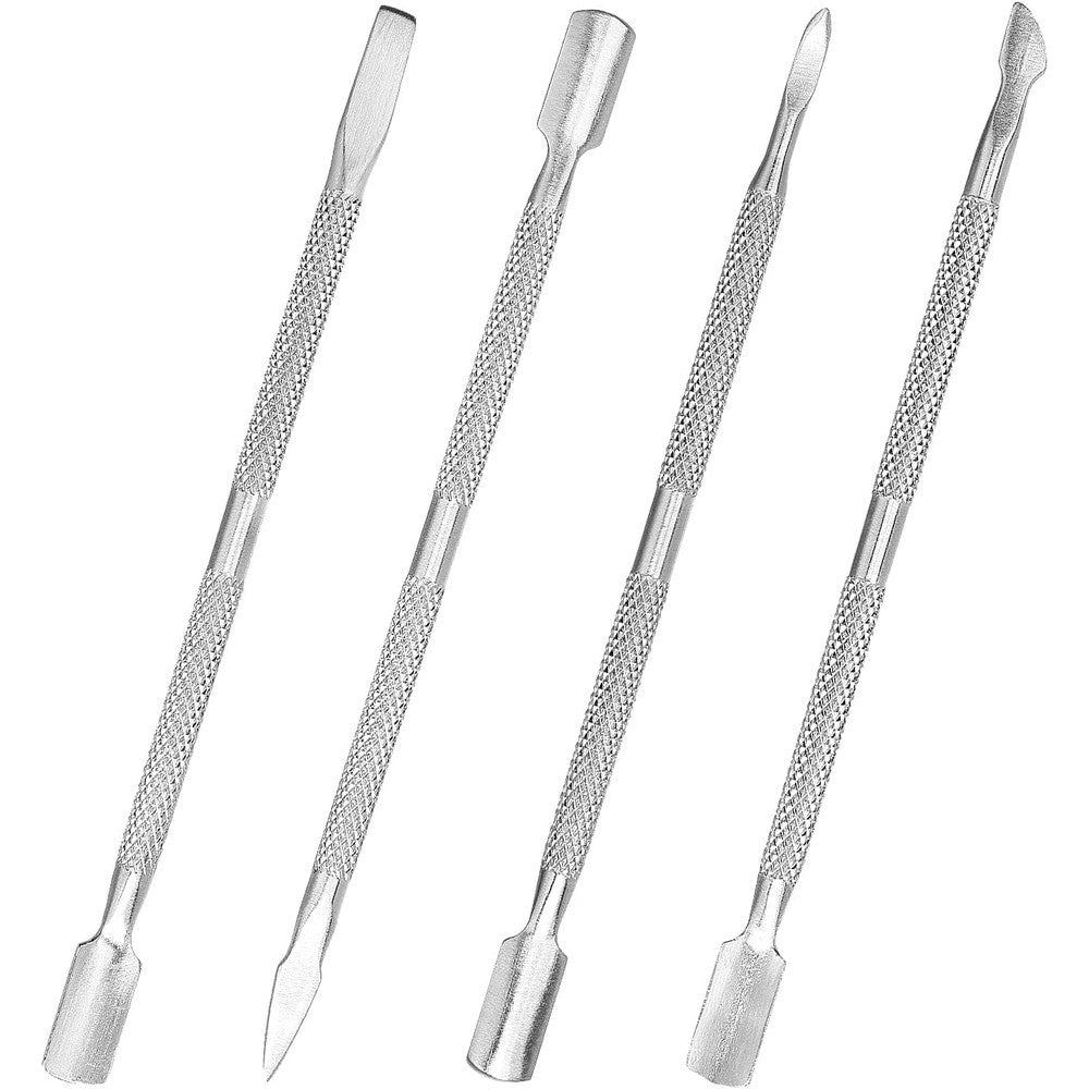 Aruicheng 4pcs metal cuticle pusher tool kit set front view