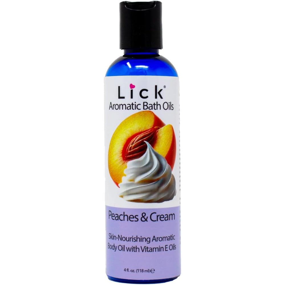 Lick Peaches And Whipped Cream Aromatic Bath Oil front view bottle