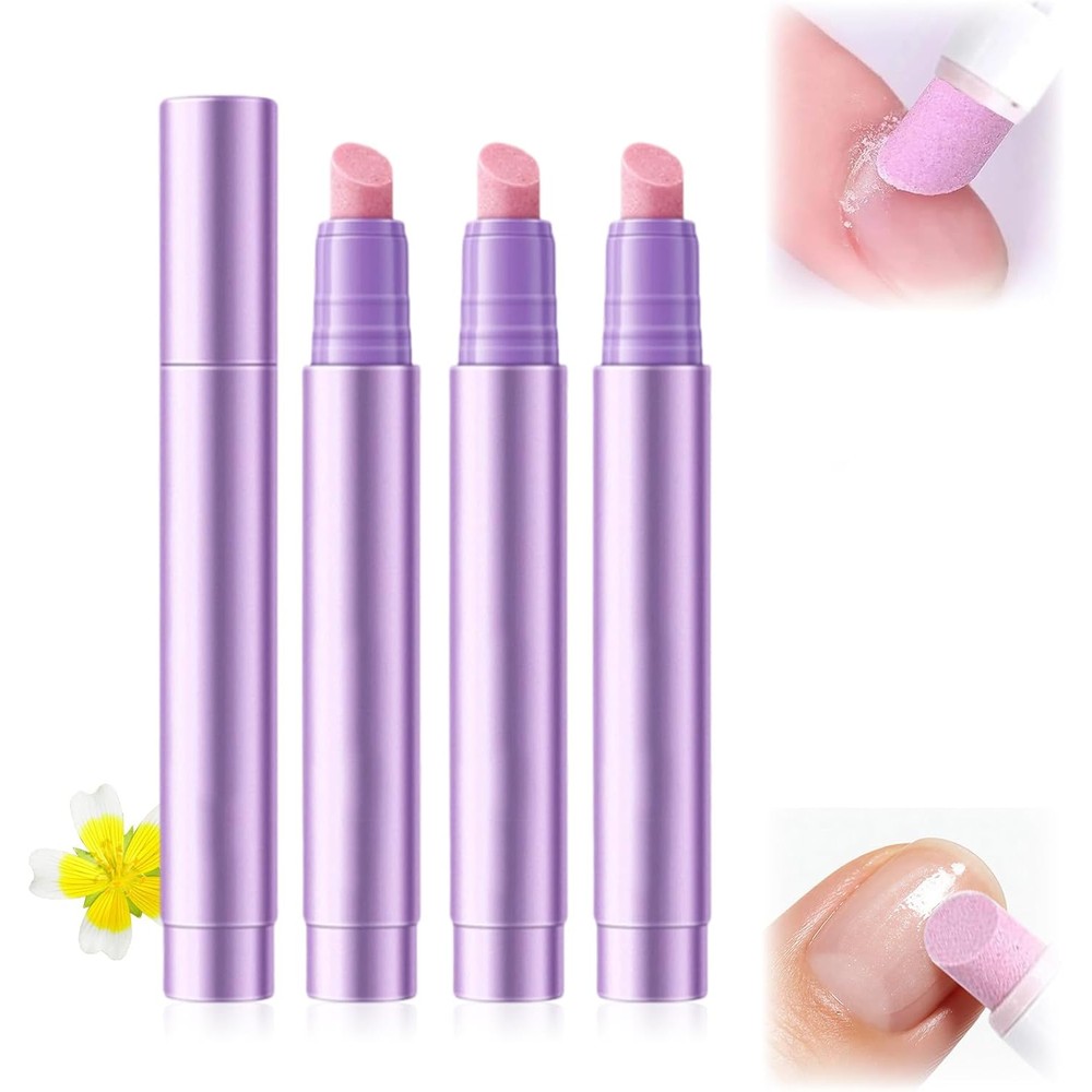 Plman 3-in-1 cuticle oil pusher pen set front view showcasing lavender purple exterior design.