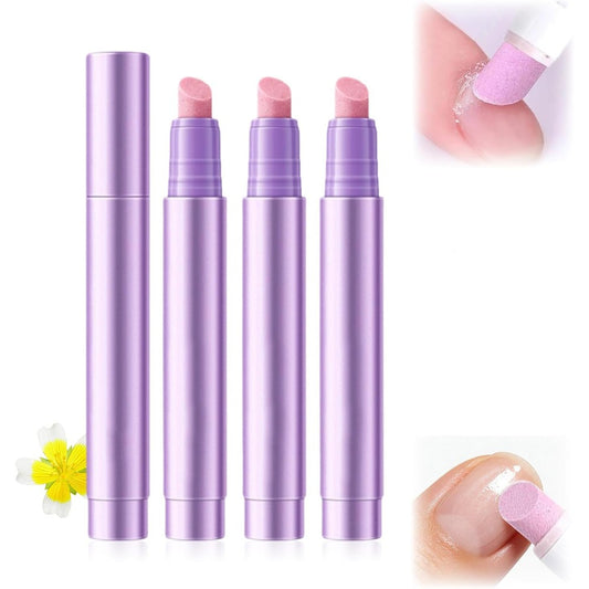 Plman 3-in-1 cuticle oil pusher pen set front view showcasing lavender purple exterior design.
