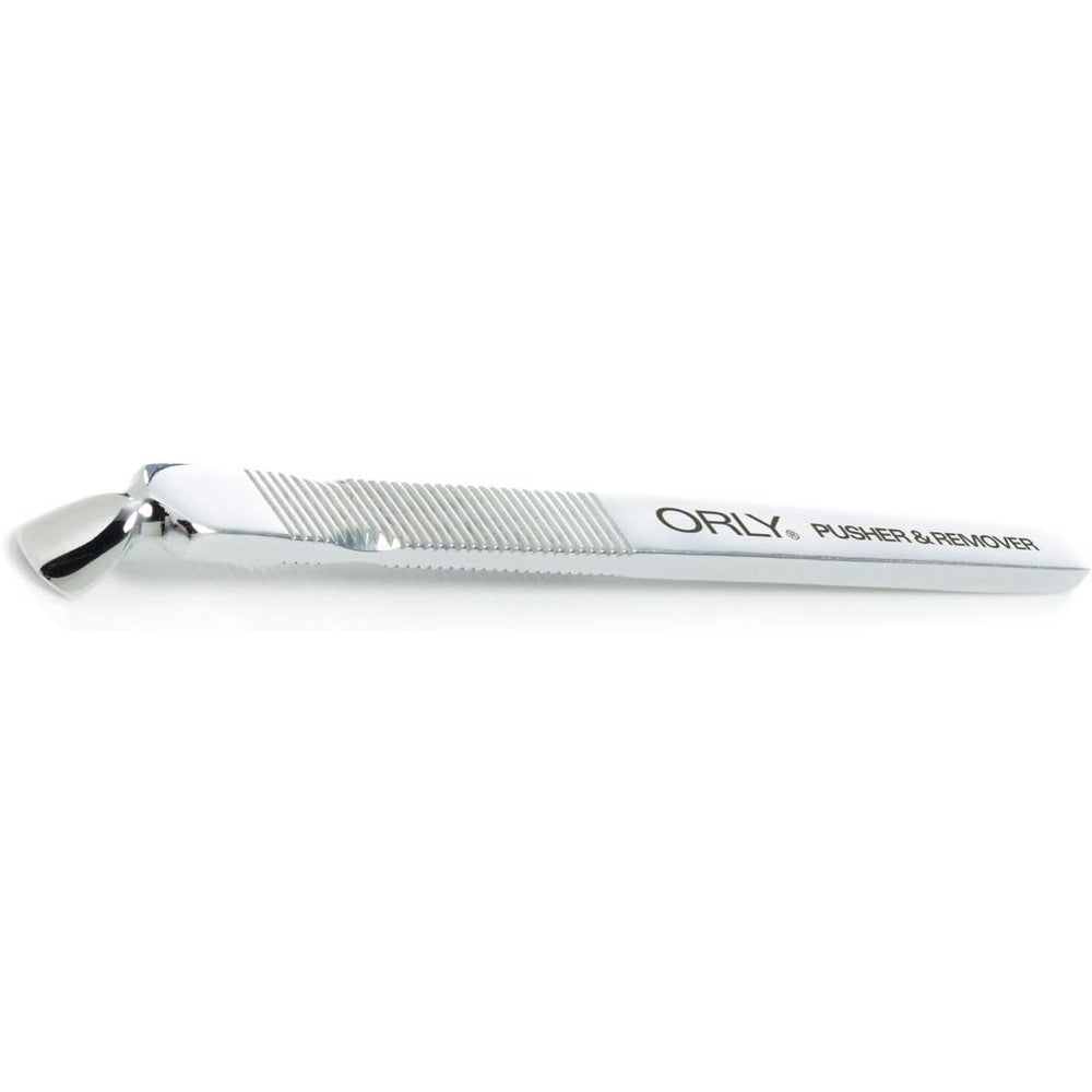Orly Manicure Essentials Cuticle Pusher and Remover stainless steel tool front view