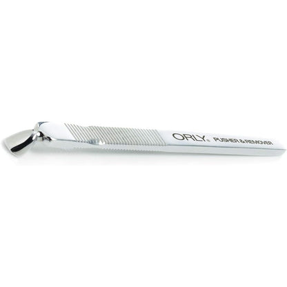 Orly Manicure Essentials Cuticle Pusher and Remover stainless steel tool front view