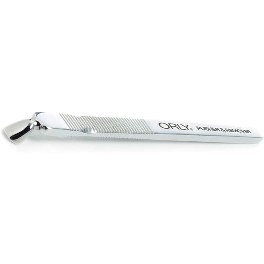 Orly Manicure Essentials Cuticle Pusher and Remover stainless steel tool front view