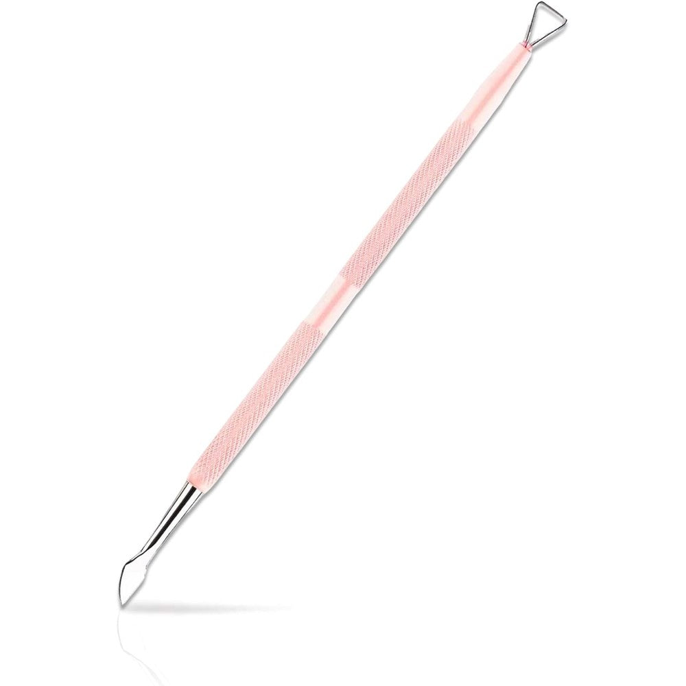 HaimiLiya dual-end cuticle pusher pink stainless steel