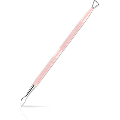 HaimiLiya dual-end cuticle pusher pink stainless steel