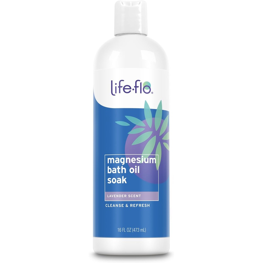 Life-Flo magnesium oil bath soak lavender bottle front view commercial wellness product
