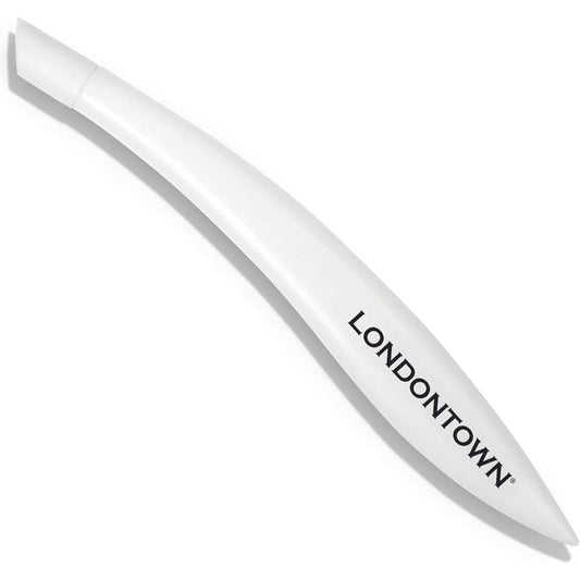 Londontown cuticle pusher tool with white rubber tip front view