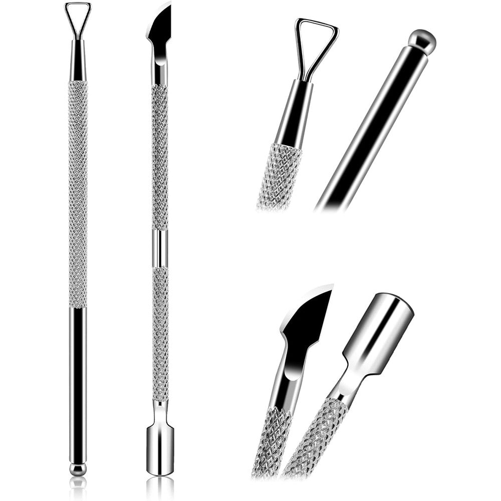 Hofason 2 pieces stainless steel cuticle pusher and gel nail remover set