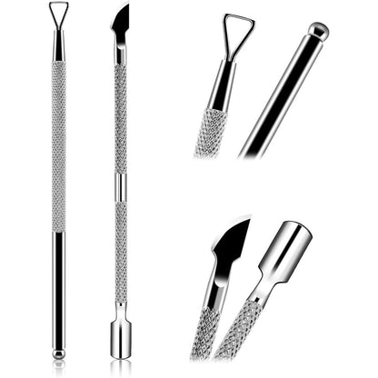 Hofason 2 pieces stainless steel cuticle pusher and gel nail remover set