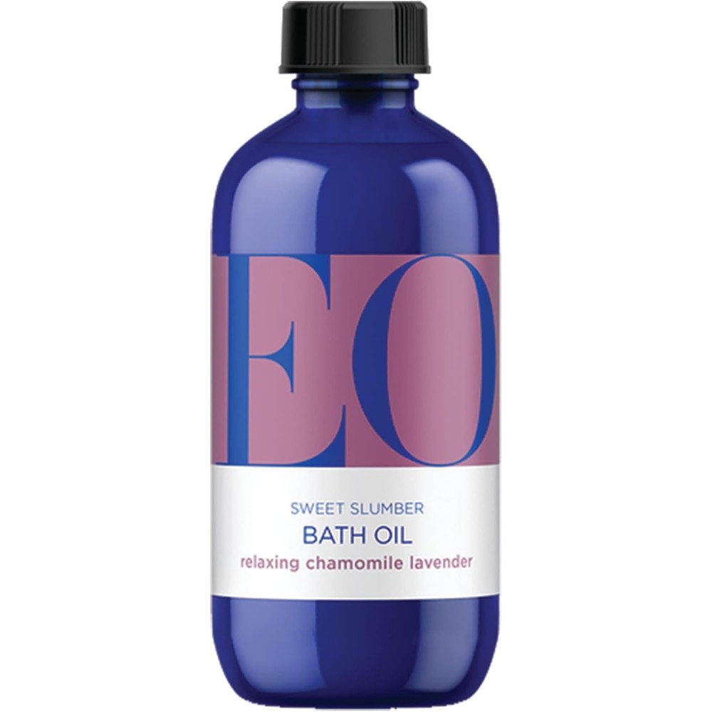 EO Sweet Slumber Bath Oil front view bottle packaging