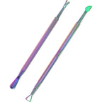 Opove P1 Color Gradient Stainless Steel Cuticle Pusher Set Front View