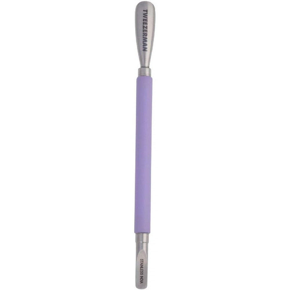 Tweezerman Dual Sided Pushy Purple front view showing dual ends