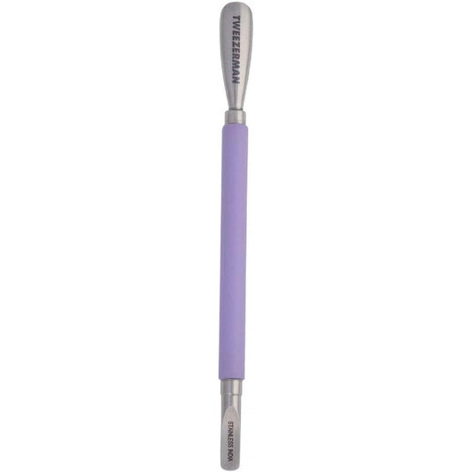 Tweezerman Dual Sided Pushy Purple front view showing dual ends