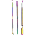 Opove professional stainless steel cuticle pusher 3 piece set front view