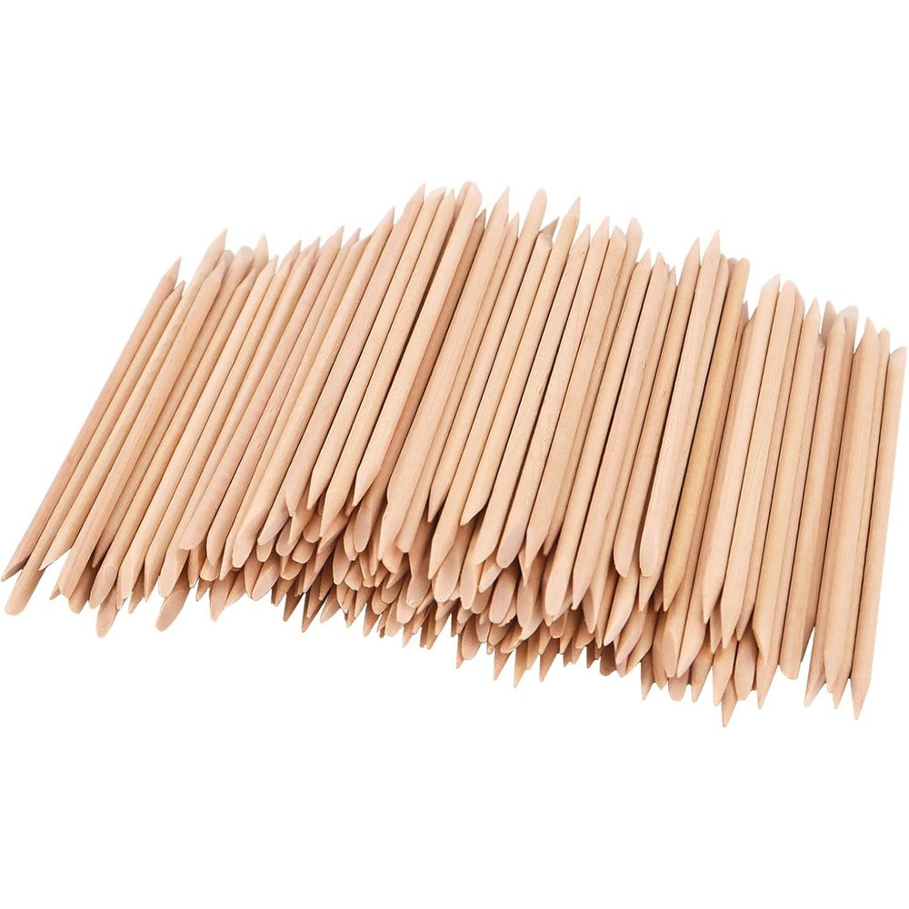 Keyi 200 Pieces Orange Wood Nail Sticks front view