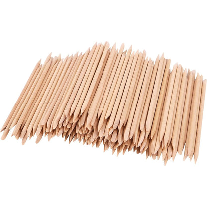 Keyi 200 Pieces Orange Wood Nail Sticks front view