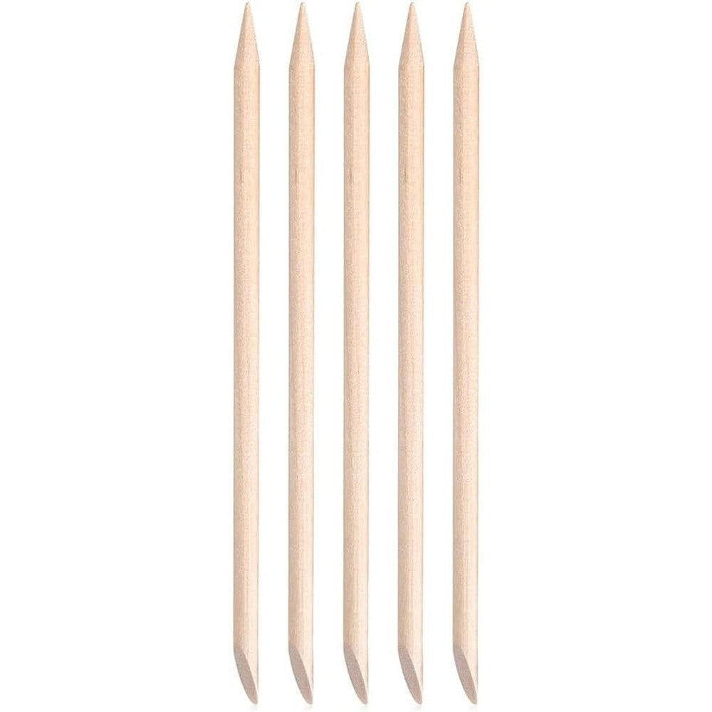 Kads 5 Pcs orange wood nail sticks front view with storage tube