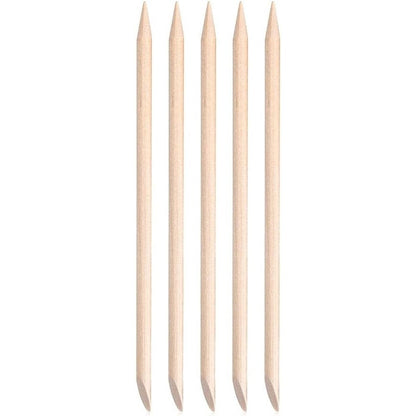 Kads 5 Pcs orange wood nail sticks front view with storage tube