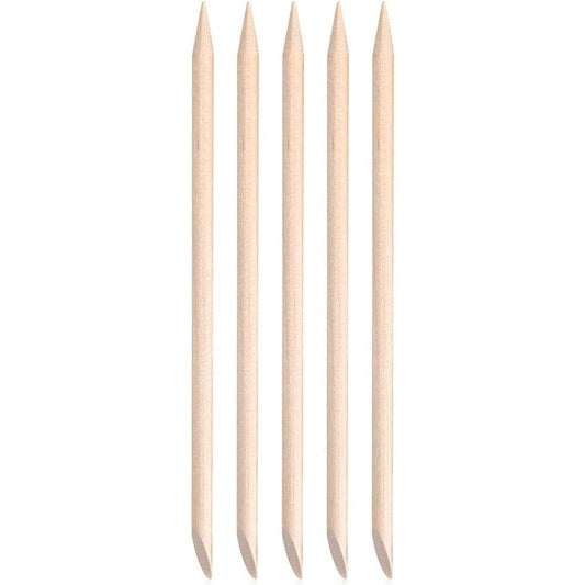 Kads 5 Pcs orange wood nail sticks front view with storage tube