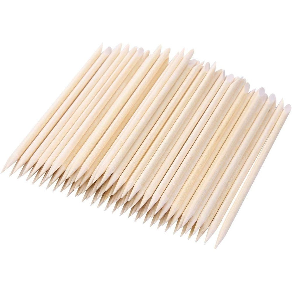 Btyms orange wood stick cuticle pusher front view