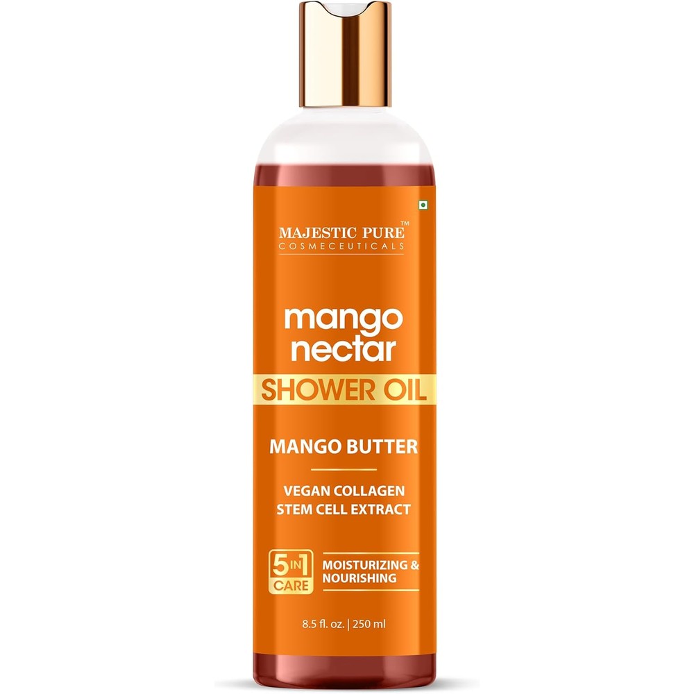 Majestic Pure Mango Nectar Shower Oil front view bottle