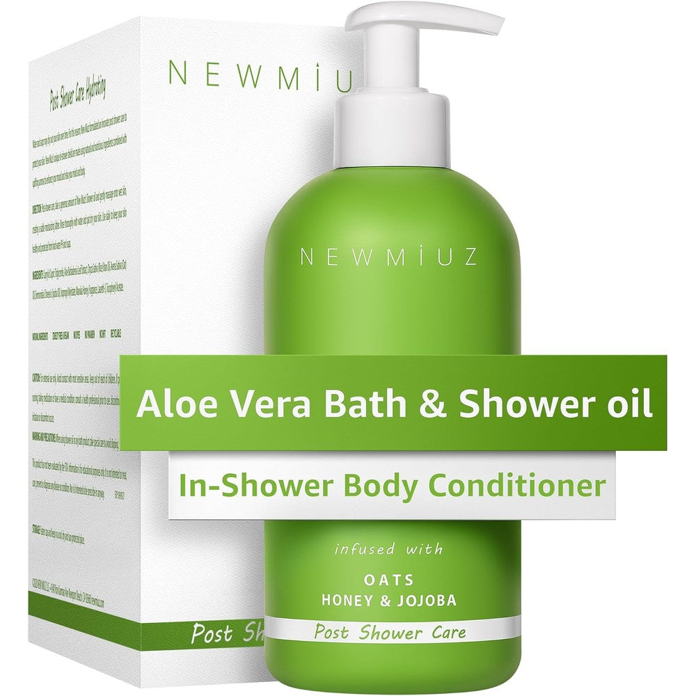 New Miuz aloe vera in shower body conditioner front view bottle