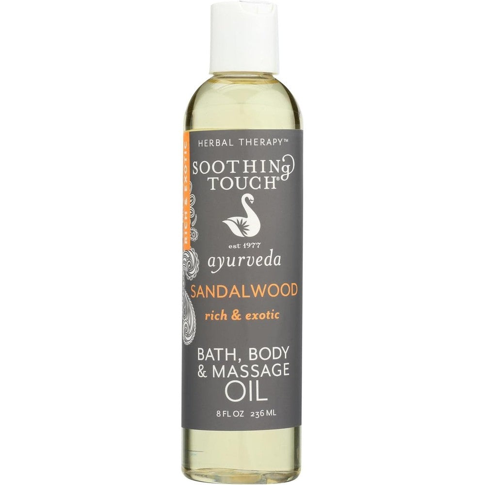 Soothing Touch Sandalwood Bath And Body Oil front view bottle packaging