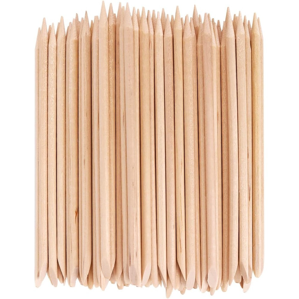 Yolcar 100 pieces orange wood nail sticks front view for manicure
