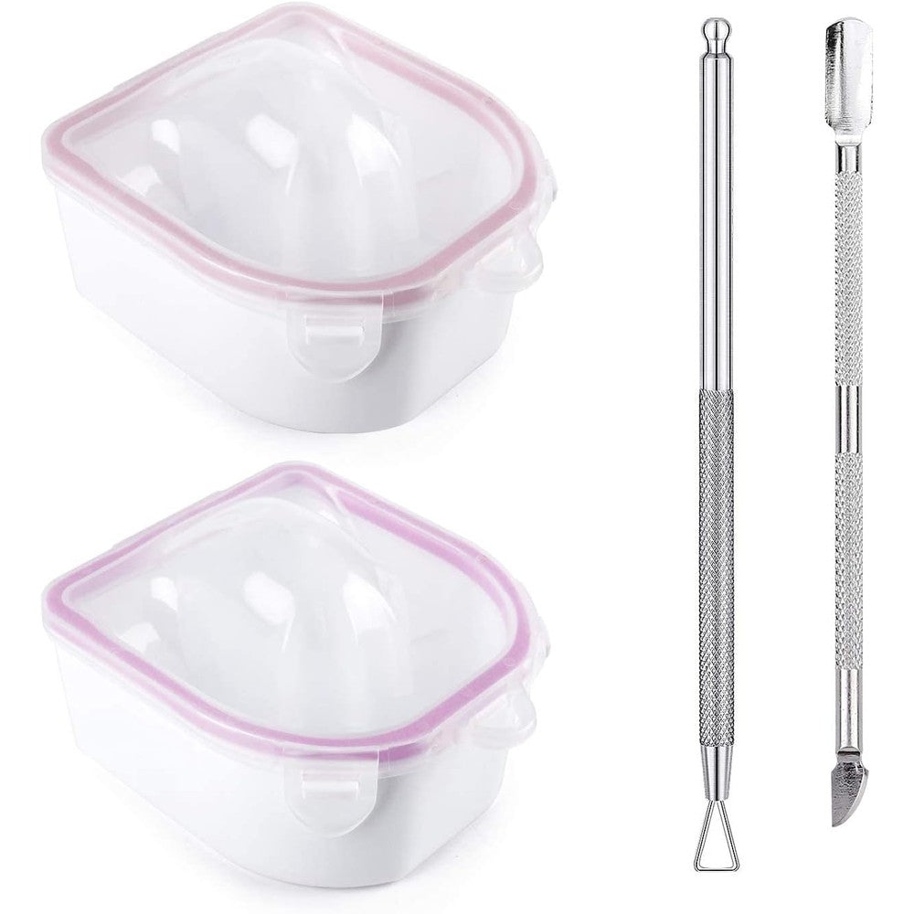 Yokilly nail soaking bowl set pink front view
