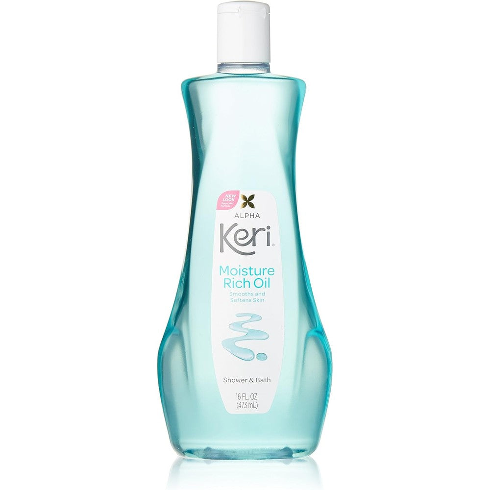 Keri Alpha Shower And Bath Moisture Rich Oil front view bottle