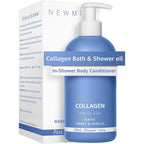 New Miuz collagen in shower body conditioner front view blue bottle