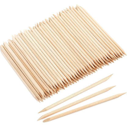 Rubyface 600 pieces orange wood cuticle pusher sticks front view